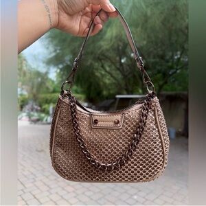 Aldo Brown Shoulder Bag with Chain Detail